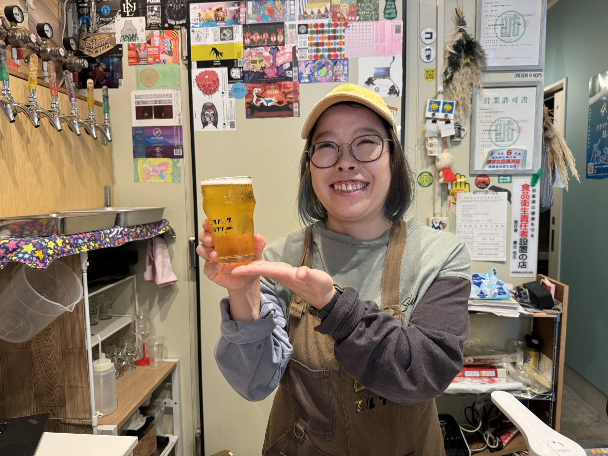 Ms. Shimoide and her favorite drink