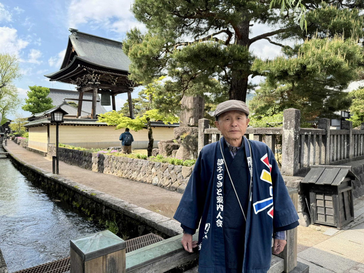 Mr. Morishita in front of the Seto Canal