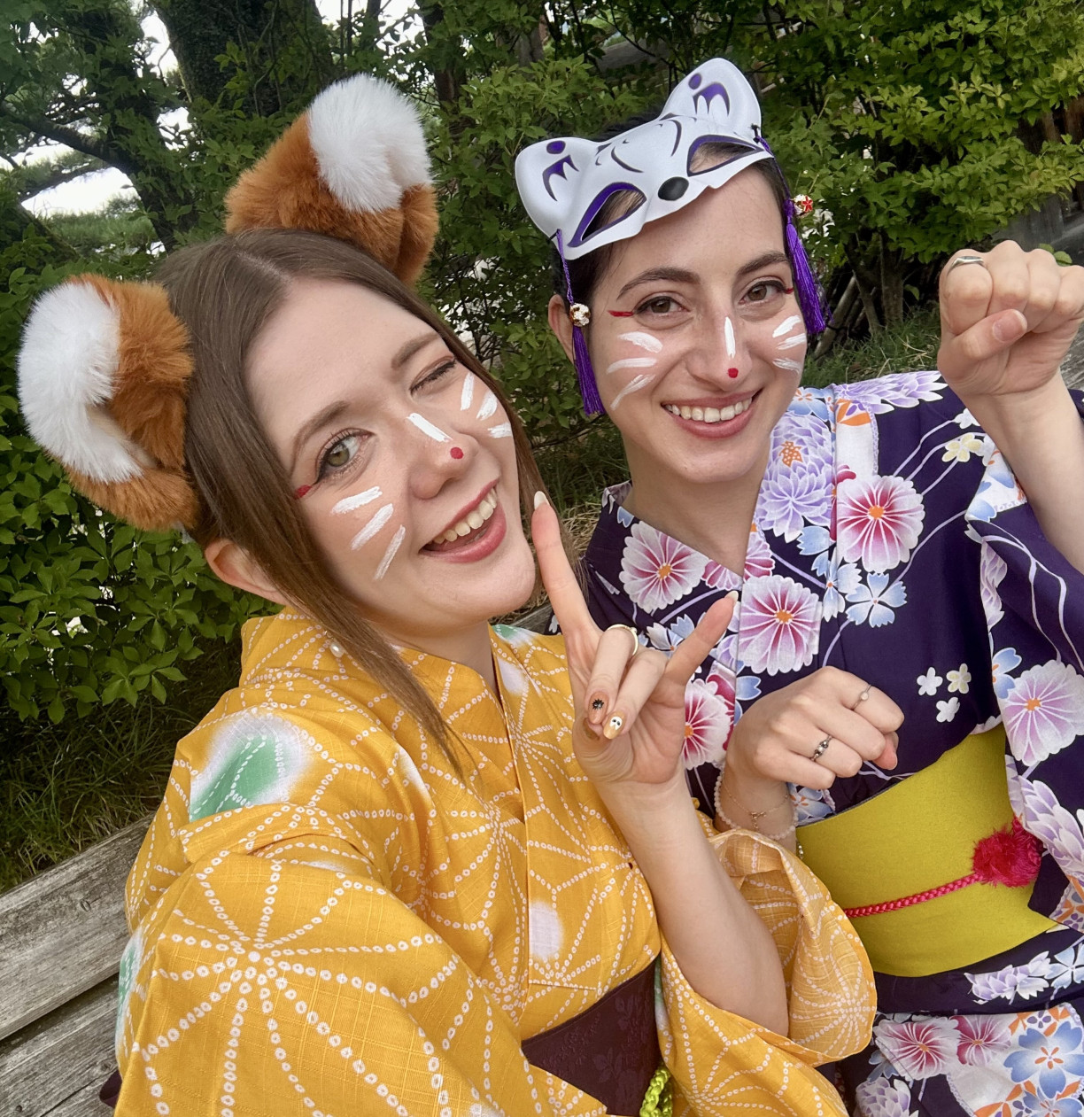 My friend and I enjoyed being foxes for the day